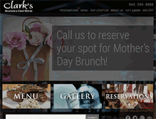 Tablet Screenshot of clarksseafoodandchophouse.com